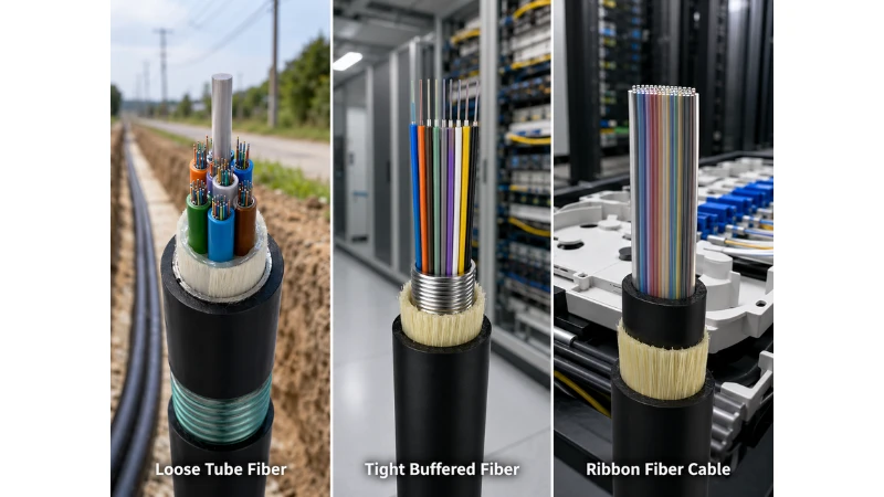 Comparison of loose tube fiber, tight buffered fiber, and ribbon fiber cable for different network environments Comparison of loose tube fiber, tight buffered fiber, and ribbon fiber cable for different network environments