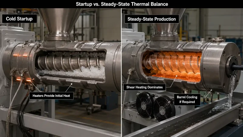Startup vs. Steady-State Barrel Heating Startup vs. Steady-State Barrel Heating